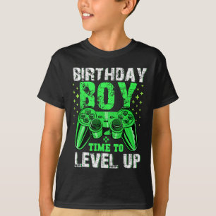 Junge Zeit zum Levelaufstieg Videospiel Geburtstag T-Shirt