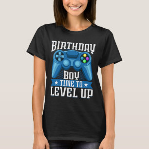 Junge Zeit zum Levelaufstieg Videospiel Geburtstag T-Shirt