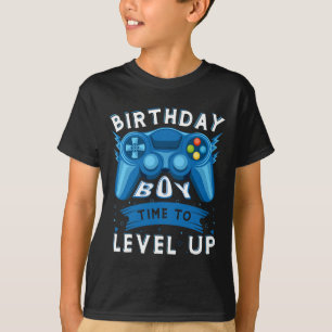 Junge Zeit zum Levelaufstieg Videospiel Geburtstag T-Shirt