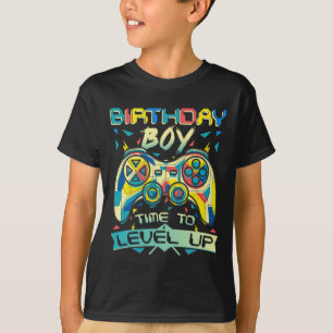 Junge Zeit zum Levelaufstieg Videospiel Geburtstag T-Shirt