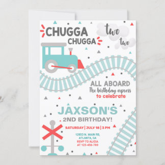 Junge Zug Einladung zum 2. Geburtstag. Einladung