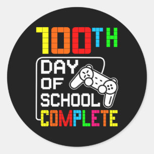 Jungen 100. Schultag mit komplettem Video Game Stu Runder Aufkleber