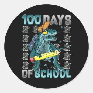 Jungen 100 Tage der Schule Dinosaurier 100 Tage kl Runder Aufkleber