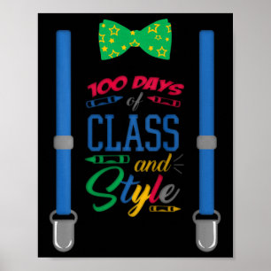 Jungen 100 Tage Schule - 100 Tage KI und Stil Poster