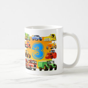 Jungen-3. Geburtstags-kundenspezifischer Bau-LKW Kaffeetasse
