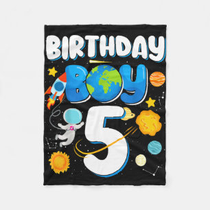 Jungen 5. Geburtstag Astronaut Raum Planeten vier Fleecedecke