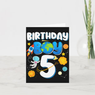 Jungen 5. Geburtstag Astronaut Raum Planeten vier Karte