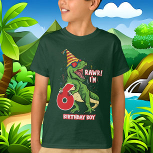 Jungen 6. Geburtstag Dinosaurier T-Shirt