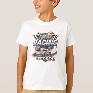 Jungen 6. Geburtstags-Rennwagen-Outfit – Los geht' T-Shirt