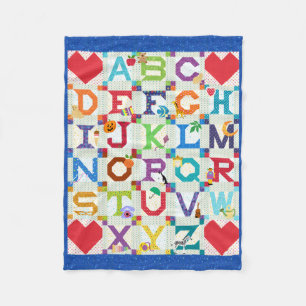 Jungen-Alphabet-Quilt-Design Fleecedecke