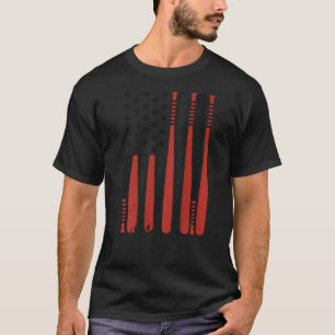 Jungen Amerikanische Flagge Baseballschläger Jugen T-Shirt