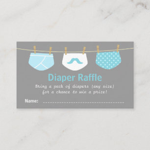 Jungen-Baby-Dusche, niedliche Windelraffle-Karten Begleitkarte