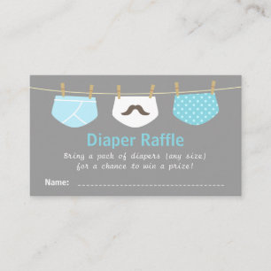 Jungen-Baby-Dusche, niedliche Windelraffle-Karten Begleitkarte