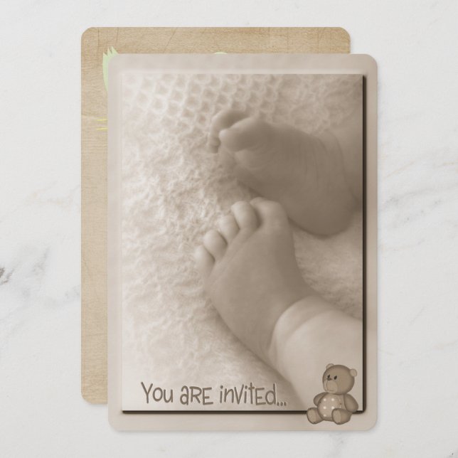 Jungen Babyparty Einladung (Vorne/Hinten)