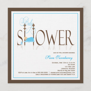 Jungen-Babyparty-Einladung - schlafendes Baby Einladung