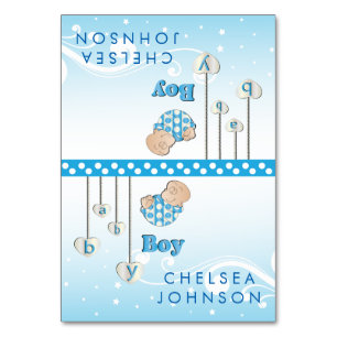 Jungen Babyparty   PLATZKARTEN Tischnummer