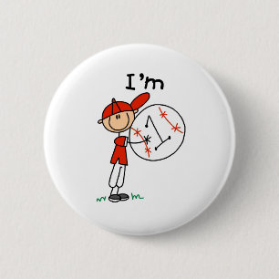 Jungen Baseball Ich bin 1 Button