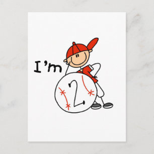 Jungen Baseball Ich bin 2 T-Shirts und Geschenke Postkarte