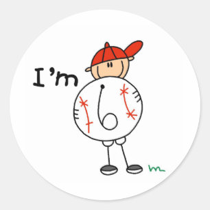 Jungen-Baseball Ich bin 6 Runder Aufkleber