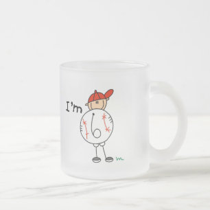 Jungen Baseball Ich bin 6 T-Shirts und Geschenke Mattglastasse