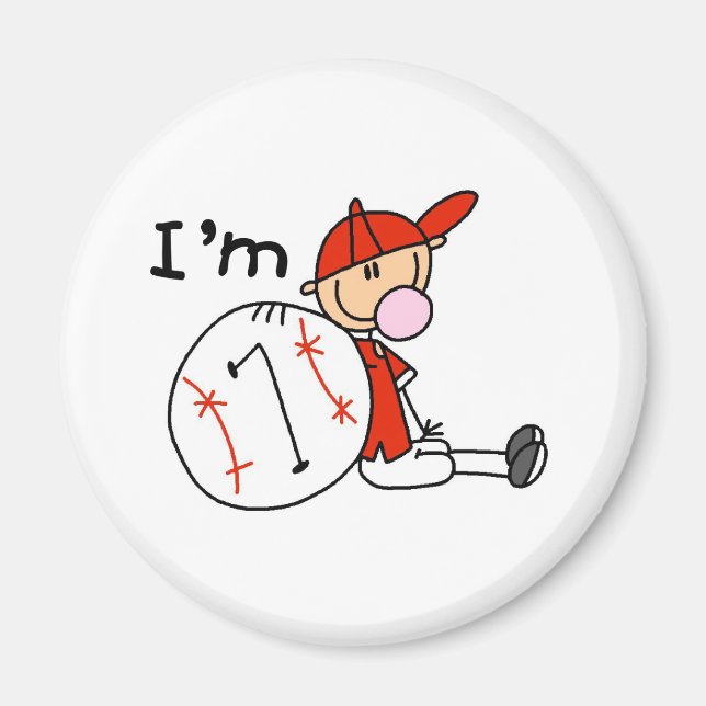 Jungen-Baseball Ich bin 7 Magnet (Vorne)
