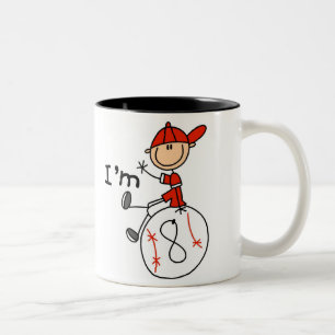Jungen Baseball Ich bin 8 Zweifarbige Tasse