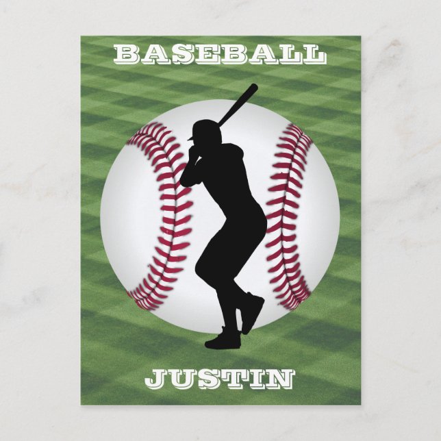 Jungen Baseball individuell Postkarte (Vorderseite)