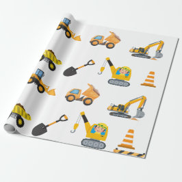 Jungen Bau Geburtstagsfeier Thema Geschenkpapier