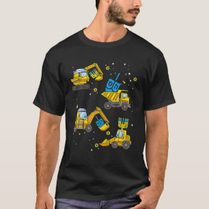Jungen Baufahrzeug Hanukkah Jüdische Jungen T-Shirt