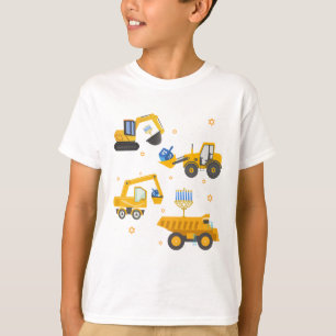 Jungen Baufahrzeug Hanukkah jüdische Kinder T-Shirt