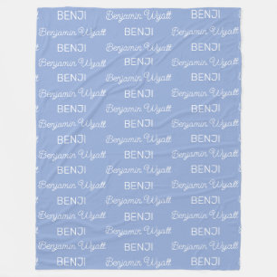 Jungen Blau Personalisierte Schrift Name Fleecedecke