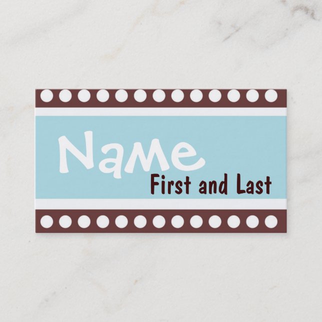 Jungen-Blau und Brown-Telefonkarte für Kinder Telefonnummerkarte (Vorderseite)