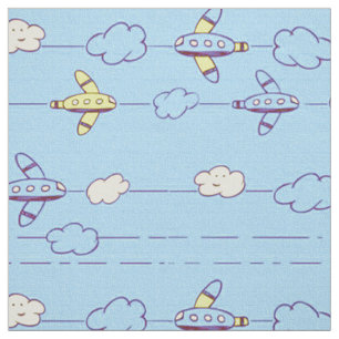 Jungen blaue Flugzeuge Stoff