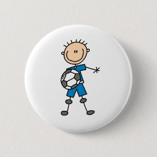 Jungen-blauer einheitlicher Fußball Button