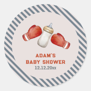 Jungen-Boxen-Kleiner-Champion-Baby-Party Runder Aufkleber