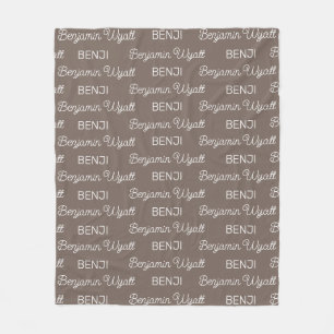 Jungen Braun Personalisierte Schrift Name Fleecedecke