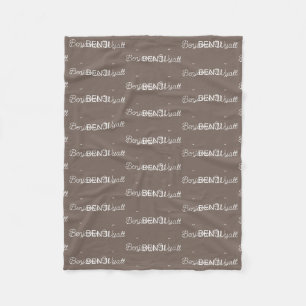 Jungen Braun Personalisierte Schrift Name Fleecedecke