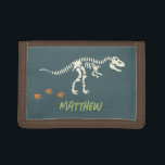 Jungen Cool T-Rex Dinosaur Dig Kinder Tri-fold Geldbeutel<br><div class="desc">Dieses coole und moderne Brieftücher mit einem T-Rex Dinosaurier Skelett. Die Brieftasche kann mit dem Namen Ihres Kindes personalisiert werden und ist somit das perfekte personalisierte Geschenk.</div>