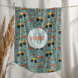 Jungen Coole Hot Racing Car Muster Monogram Kids Fleecedecke