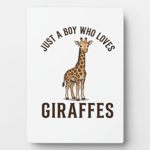 Jungen, der Giraffen liebt Vintage-Stich-Shirt_1 Fotoplatte