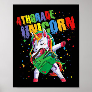 Jungen der vierten Klasse Einhorn Mädchen Jungen K Poster