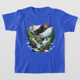 Jungen, die Adlerfreunde aufreißen T-Shirt