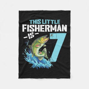 Jungen, die das Shirt zum Geburtstag anfischen 7 J Fleecedecke