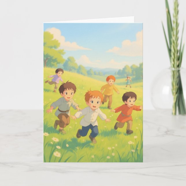 Jungen, die Tag Card abspielen Karte (Vorderseite)