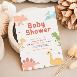 Jungen Dino Dinosaurier Baby-Party Einladung
