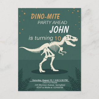 Jungen Dino-Mite T-Rex Skelett Kinder Geburtstagse Postkarte