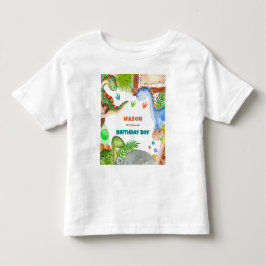 Jungen-Dinosaurier 3. Geburtstagseinladung Kleinkind T-shirt