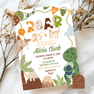Jungen-Dinosaurier-Baby-Party-Einladung Einladung