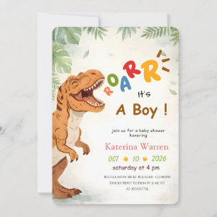 Jungen Dinosaurier Dino Babyparty Einladung