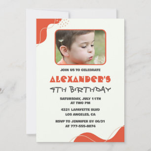 Jungen-Einladungen zum 4. Geburtstag Modern Foto R Einladung